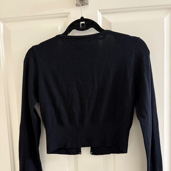 Black Sequin Embellished Cropped Cardigan – Size Small - Picture 3 of 3